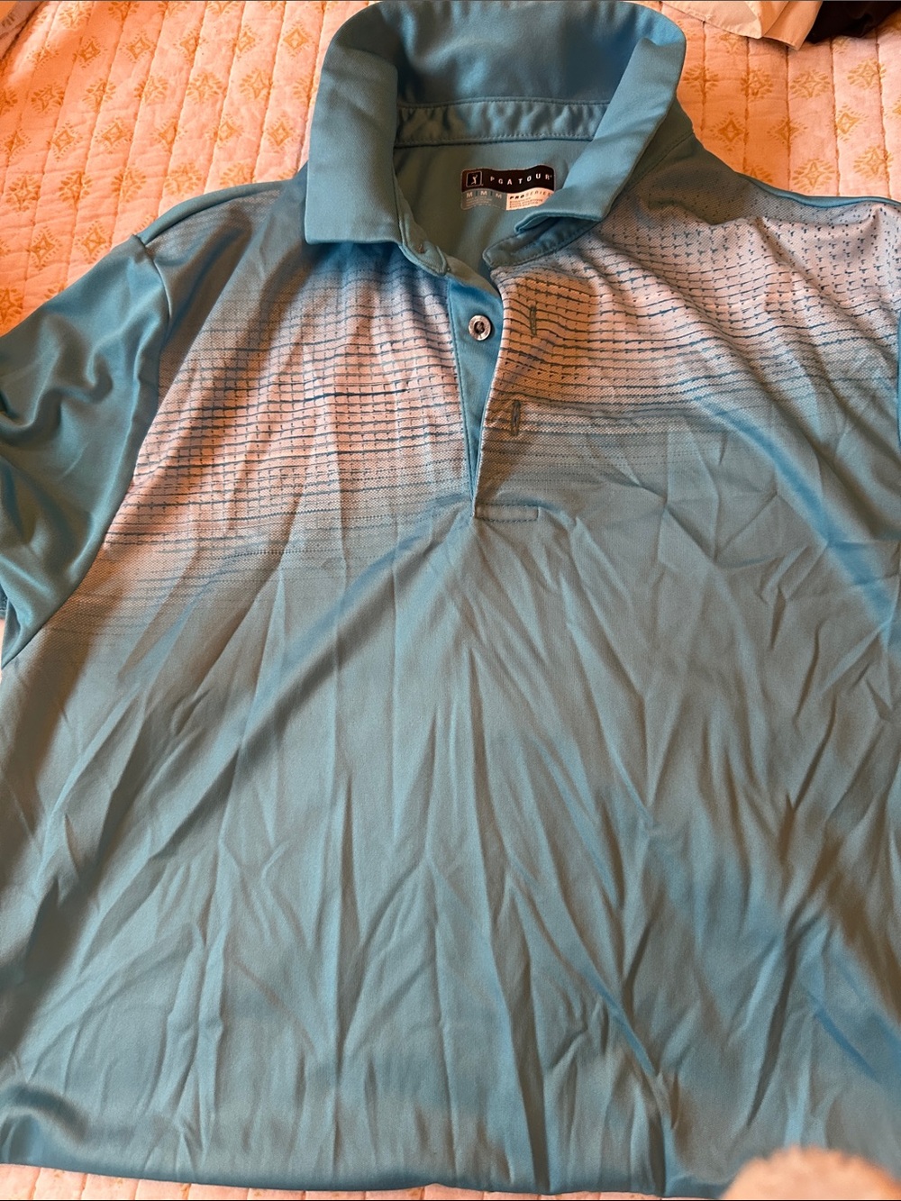 PGA Tour Teal Blue Gradient Men’s Polo